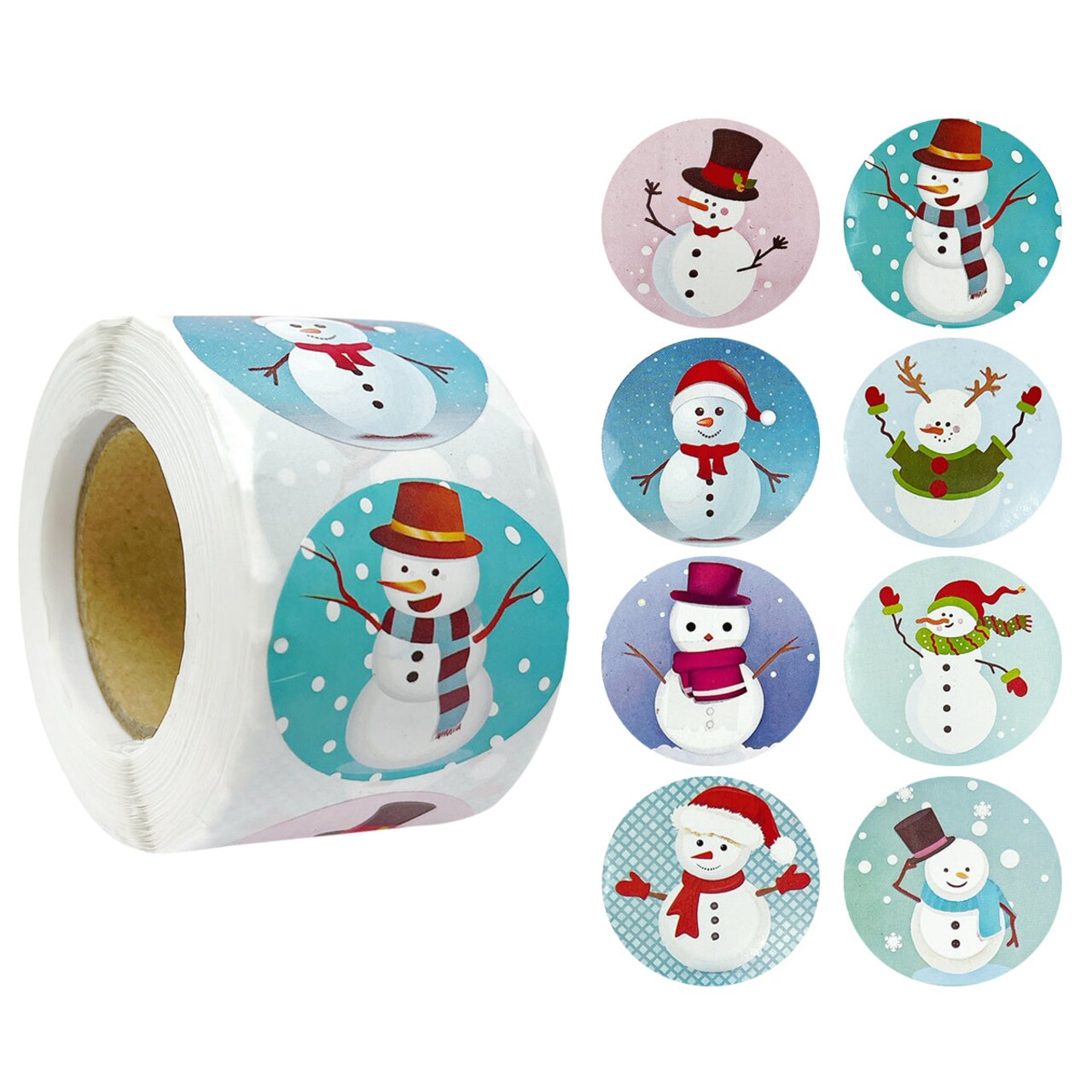 Wrapables Christmas Stickers Label Roll, Holiday Stickers for Sealing Cards, Envelopes, Gift Boxes, Festive Party Favors (500 pcs)